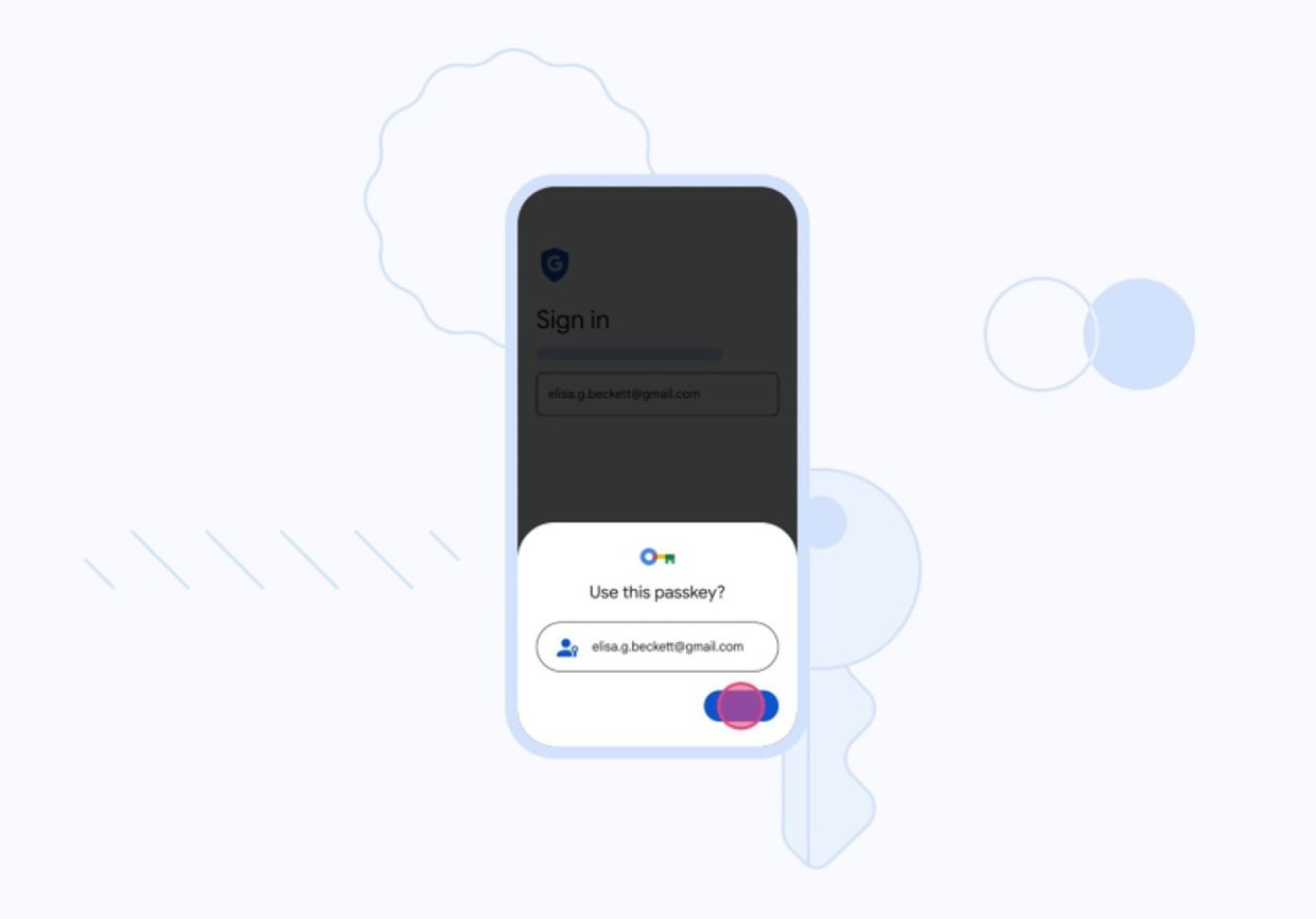 Google: Δίνει την επιλογή σύνδεσης με passkeys